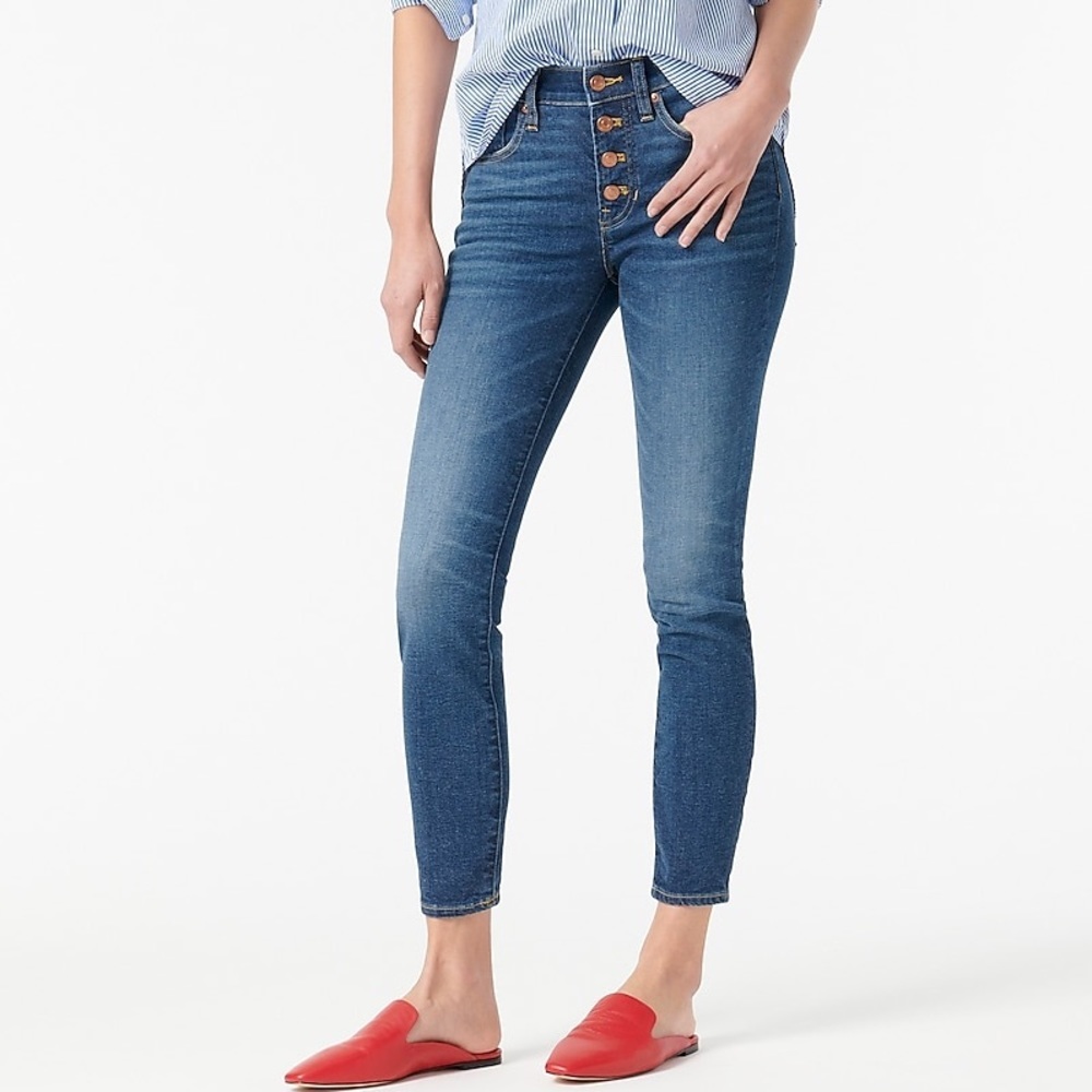 J. Crew 9” Hi Rise Skinny Exposed Buttons